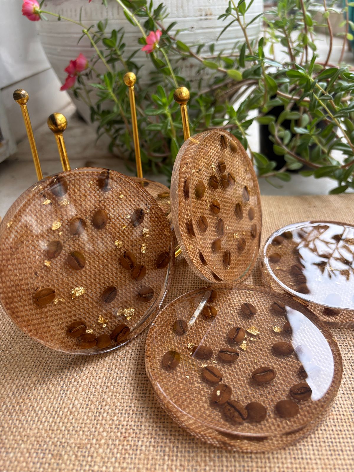 6 Coasters with Holder