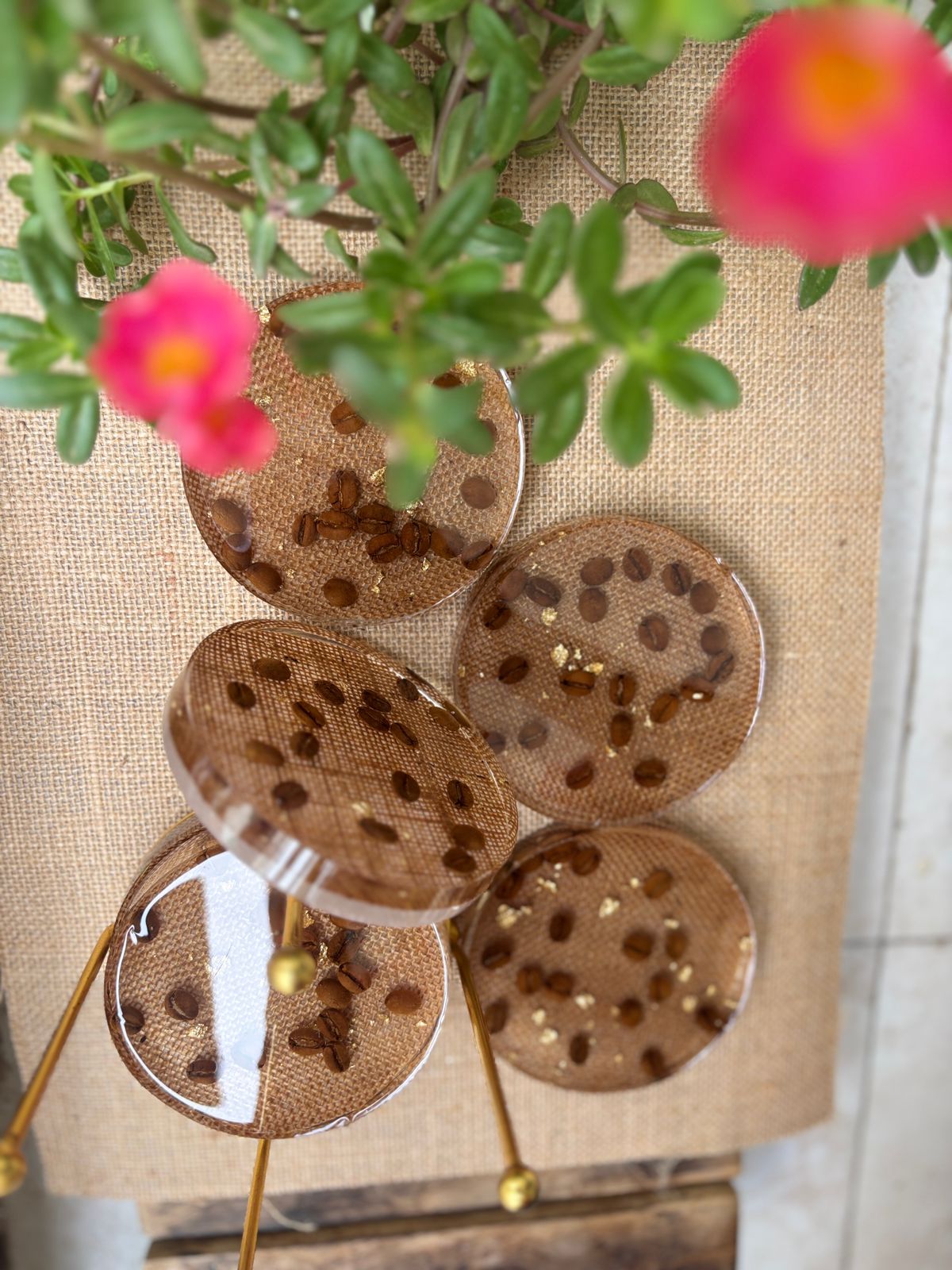 6 Coasters with Holder - Image 2